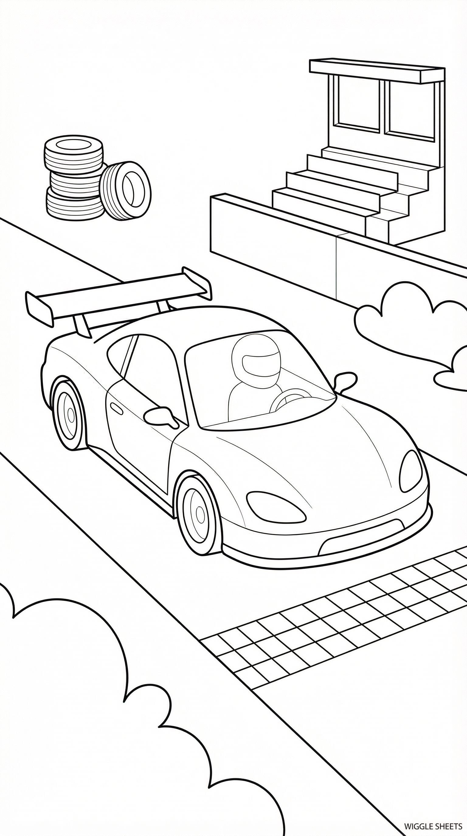 Race Car Coloring Page